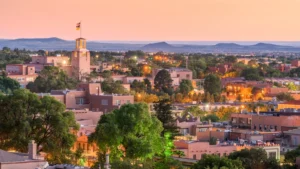 Downtown Santa Fe At Sunset