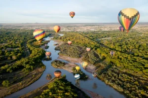 Albuquerque North Valley With Hot Air Balloons