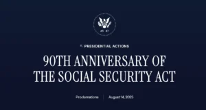 The Banner Image Taken From The 90th Anniversary of The Social Security Act Address From Donald J. Trump