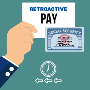 Simple Infographic Stating Retroactive Pay With A Social Security Card And A Timeline For Backpay Illustration